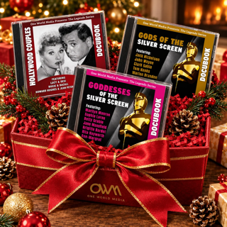 Holiday gift basket artwork featuring Hollywood Couples, Gods of the Silver Screen, and Goddesses of the Silver Screen